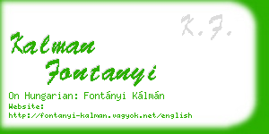 kalman fontanyi business card