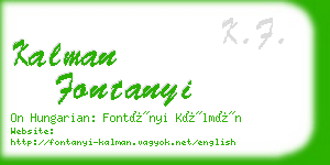 kalman fontanyi business card